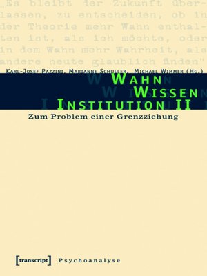 cover image of Wahn--Wissen--Institution II